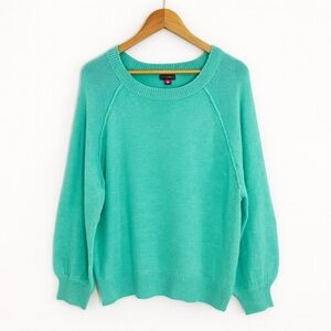 Vince Camuto Green Soft Knit Raglan Sleeve Sweater Size Medium